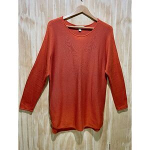 Calvin Klein sweater pumpkin orange classic fall casual festive women L